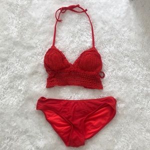 Burnt orange bathing suit